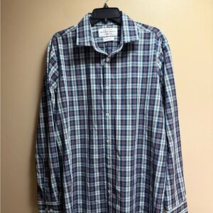 Mizzen+Main Leeward XL Trim‎ Fit Plaid Stretch Dress Shirt USA